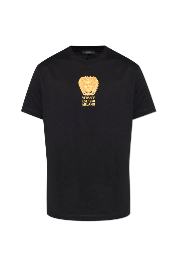 Tシャツ・カットソー VERSACE Men T-shirt White 10133021A09865 1W010 White T-shirt with logo Versace - Vitkac AS